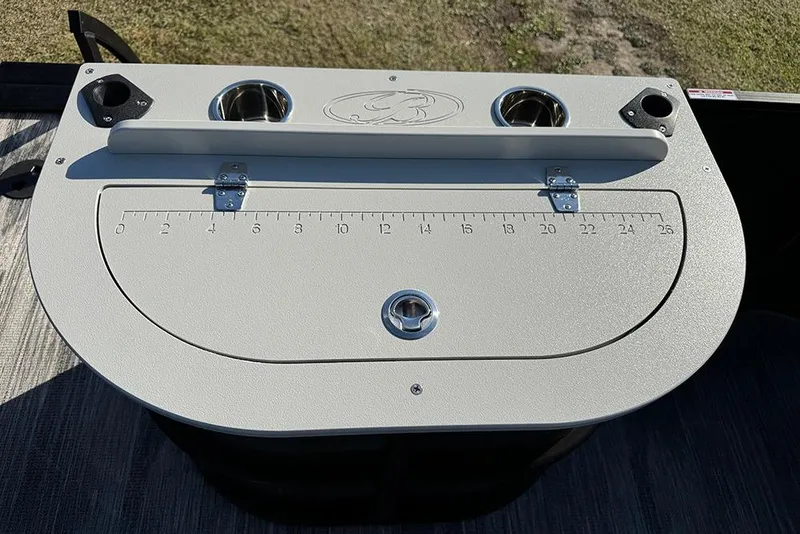 Slide: The Image of 2026 Bentley Pontoons 243 Fish-N-Cruise fishing station with built-in measuring ruler. - 38
