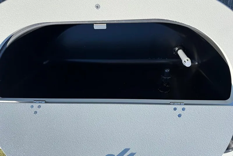 Slide: The Image of Storage compartment of 2026 Bentley Pontoons 243 Fish-N-Cruise boat. - 39