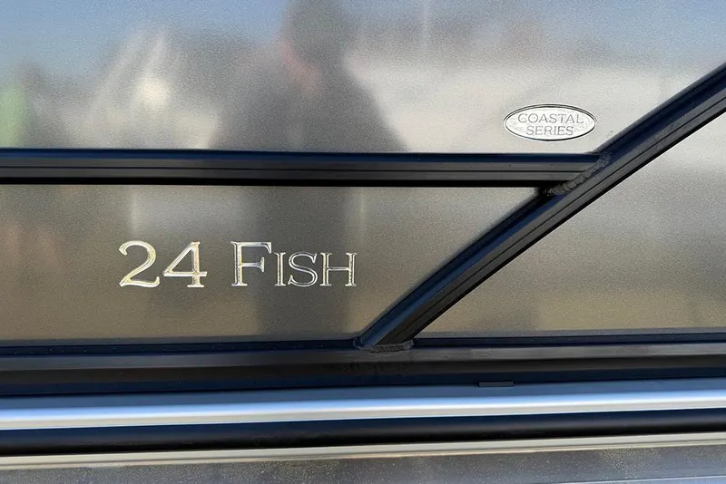 Slide: The Image of 2026 Bentley Pontoons 243 Fish-N-Cruise, Coastal Series emblem, close-up view. - 7
