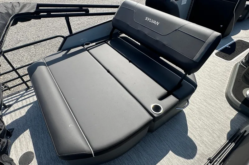 Slide: The Image of 2026 Sylvan X3 CLZ DH boat seat with cup holders, black upholstery. - 22