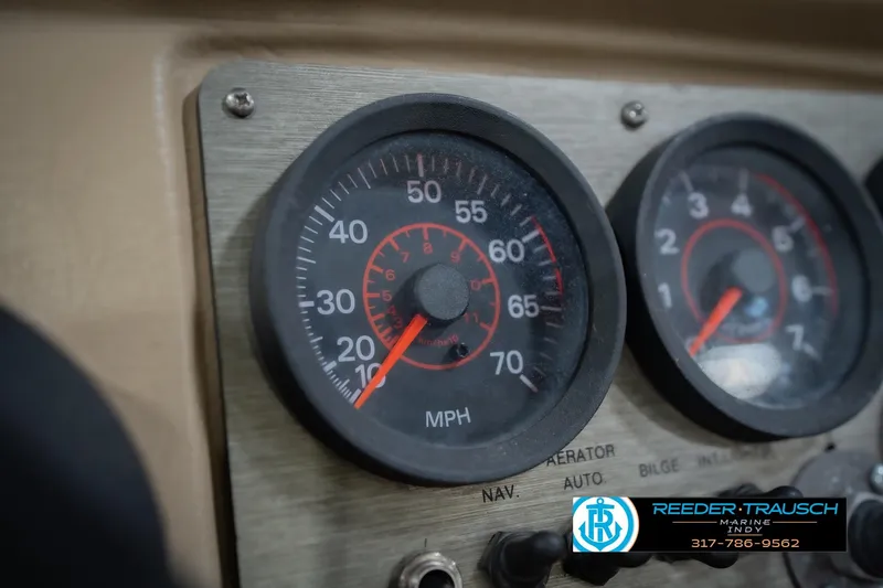 Slide: The Image of Close-up of 1997 Lund 1650 Angler SS speedometer and gauges, displaying MPH. - 30