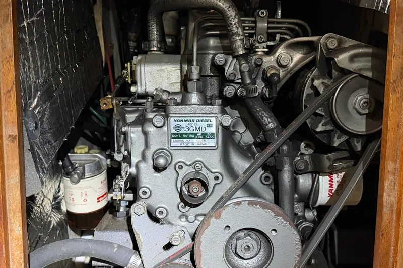 Slide: The Image of Yanmar 3GM diesel engine in a 1985 C&C 35 MK III sailboat. - 29