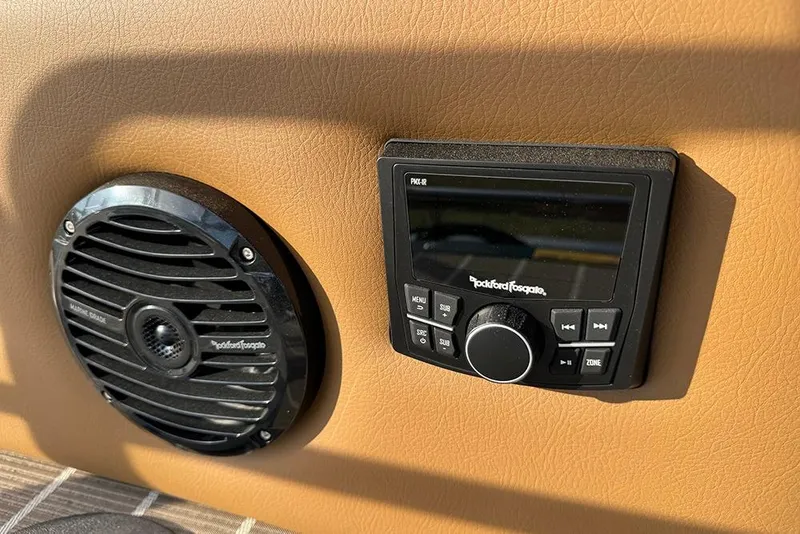 Slide: The Image of Rockford Fosgate audio system in 2026 Bentley Pontoons 253 Elite Swingback DC. - 47
