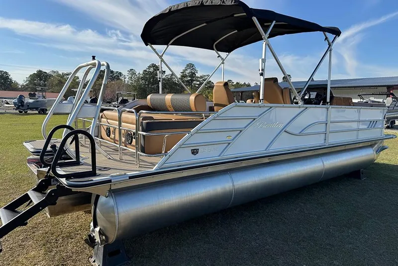 Slide: The Image of 2026 Bentley Pontoons 253 Elite Swingback DC on display, featuring sleek design and comfortable seating. - 6