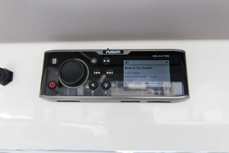 Slide: The Image of Fusion MS-AV755 stereo system on Jeanneau Leader 12.5 WA 2021 boat dashboard. - 23