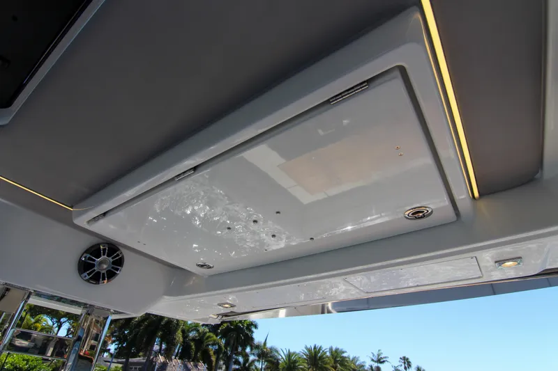 Slide: The Image of Ceiling view of 2021 Jeanneau Leader 12.5 WA boat with speaker and lighting. - 29