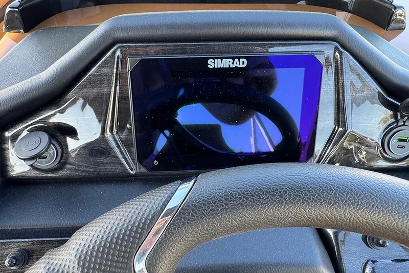 Slide: The Image of Dashboard of 2026 Bentley Pontoons Elite 253 Admiral with Simrad display. - 35