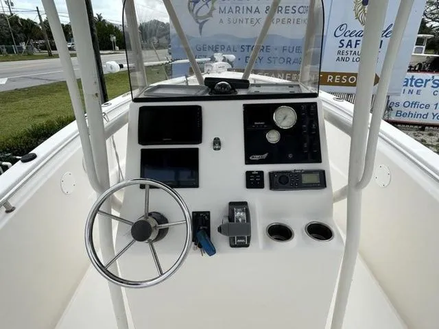 Slide: The Image of 2016 Bulls Bay 230 Center Console boat steering console. - 3