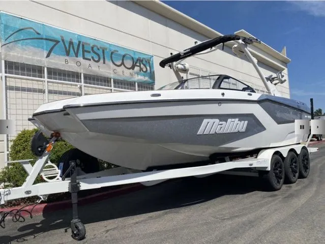 The Image of 2025 Malibu Wakesetter 24 MXZ boat on trailer at West Coast Boat Center. - 1