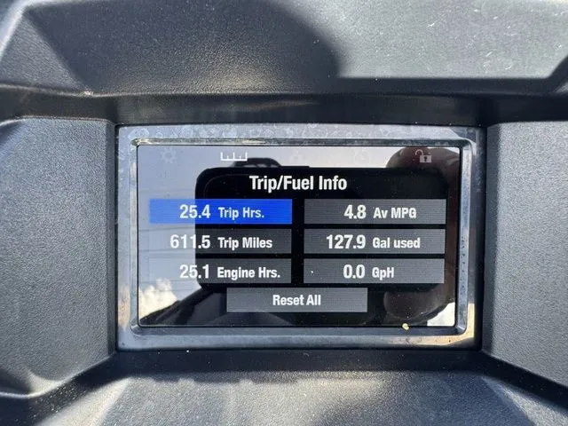 Slide: The Image of Yamaha WaveRunner 2024 display showing fuel and trip information. - 16