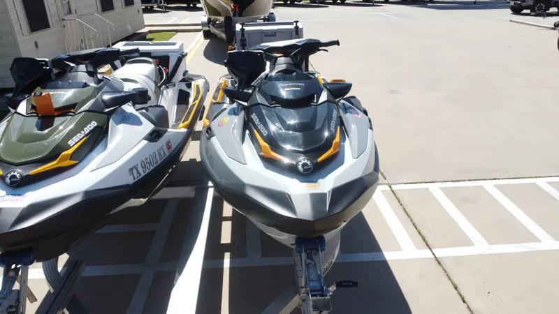 Slide: The Image of 2019 Sea-Doo 14' FISH PRO jet ski on trailer. - 19