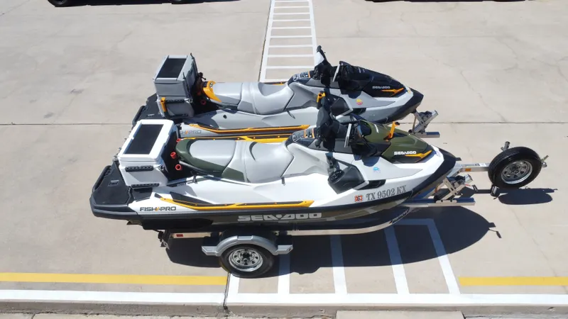 Slide: The Image of 2023 Sea-Doo 14' FISH PRO TROPHY parked on trailer. - 13
