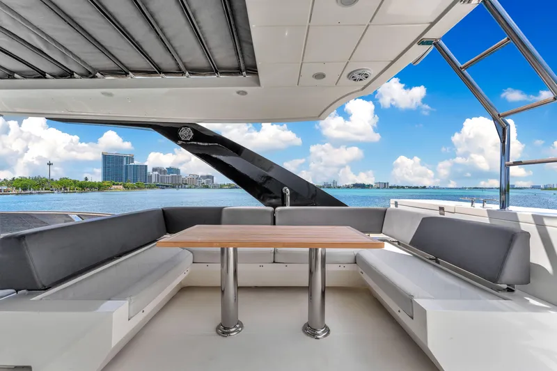 Slide: The Image of Luxurious 2013 Astondoa 72 GLX yacht deck with seating and ocean view. - 33