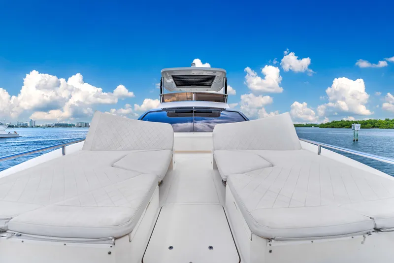 Slide: The Image of Luxurious 2013 Astondoa 72 GLX yacht with sun loungers on deck, under clear blue sky. - 41