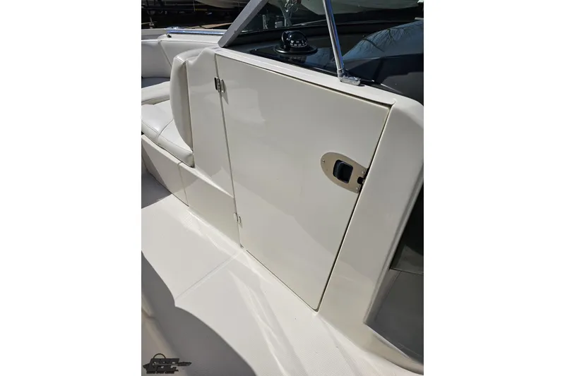 Slide: The Image of 2013 Monterey M3 Sport Boat interior door and seating detail. - 66