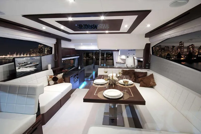 Slide: The Image of Manufacturer Provided Image: Luxurious interior of 2019 Galeon 550 Fly yacht with elegant dining area. - 5