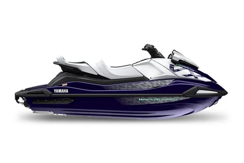 Slide: The Image of 2026 Yamaha WaveRunner VX Cruiser HO in sleek blue and white design. - 25