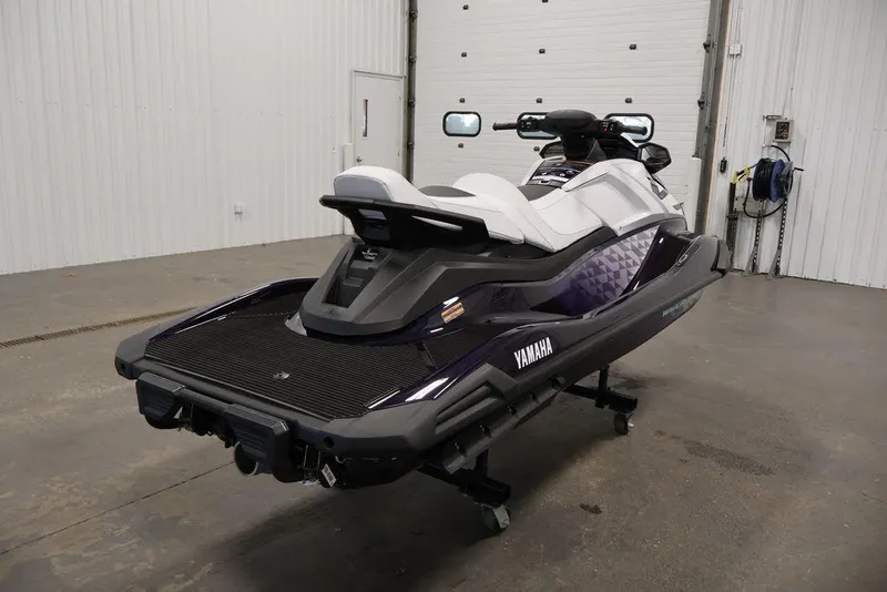 Slide: The Image of 2026 Yamaha WaveRunner VX Cruiser HO in a garage setting, rear view. - 7
