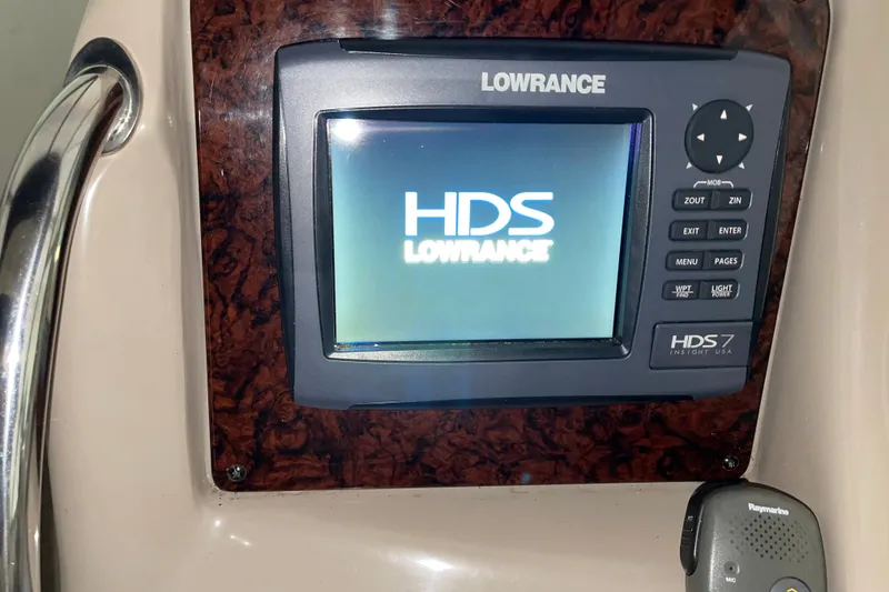 Slide: The Image of Lowrance HDS7 marine display on 2002 Sea Ray Sundancer 320 dashboard. - 8