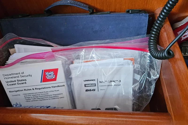 Slide: The Image of Battery setup on a 2000 Beneteau Oceanis Clipper 361 sailboat, featuring Li Time 12V 280Ah batteries. - 54