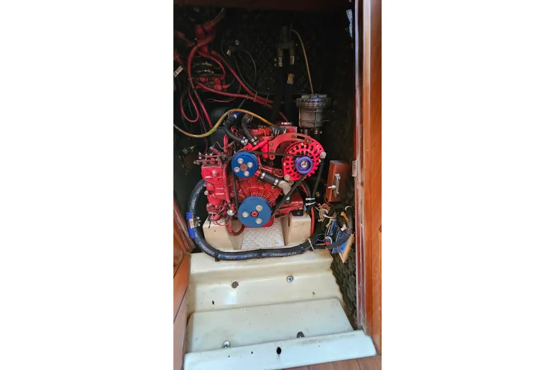 Slide: The Image of Blue Victron Energy SmartSolar charge controller on Beneteau Oceanis Clipper 361, 2000 model. - 60