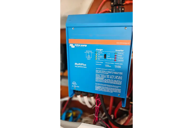 Slide: The Image of Propane tanks in storage compartment of 2000 Beneteau Oceanis Clipper 361 sailboat. - 65