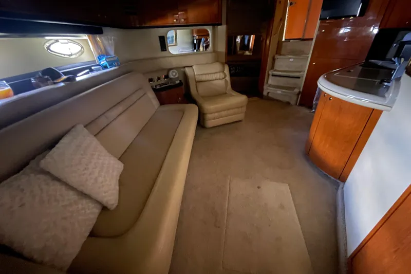 Slide: The Image of Interior of Sea Ray Sundancer 460 with washing machine and TV. - 49
