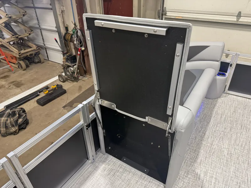 Slide: The Image of Interior view of 2026 Tahoe Sport 2385 Tritoon model. - 29