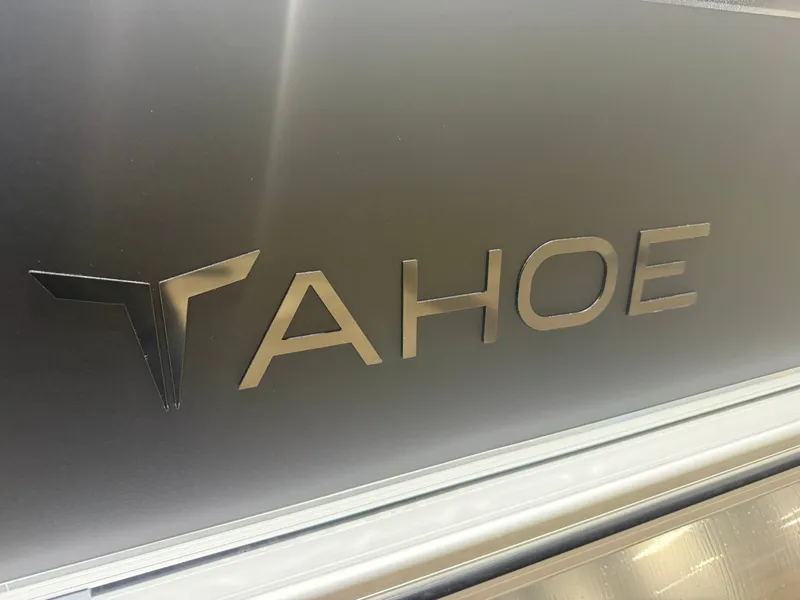 Slide: The Image of Tahoe Sport 2385 Tritoon logo on dark background, model 2026. - 38