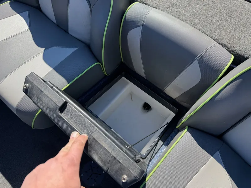 Slide: The Image of 2019 Skeeter ZX225 boat seat with storage compartment. - 35