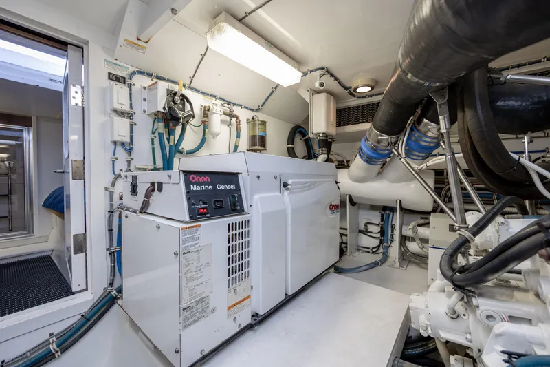 Slide: The Image of Engine room of 2008 Hatteras 64 Motor Yacht with Onan marine generator. - 125