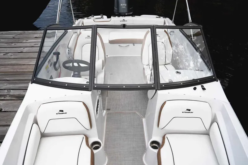 Slide: The Image of Interior view of 2026 Stingray 191 DC boat at dock. - 7