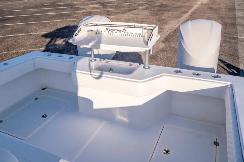 Slide: The Image of Freeman 33 boat deck with measuring station, 2011 model, in a parking lot. - 17