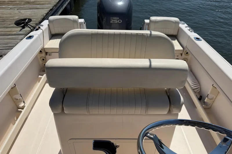 Slide: The Image of 2011 Grady-White Fisherman 209 boat interior with Yamaha 250 engine. - 24