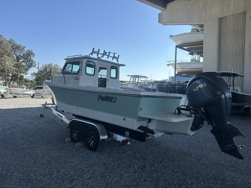 Slide: The Image of Parker 227 Explorer boat 2026 with Yamaha engine on trailer. - 5