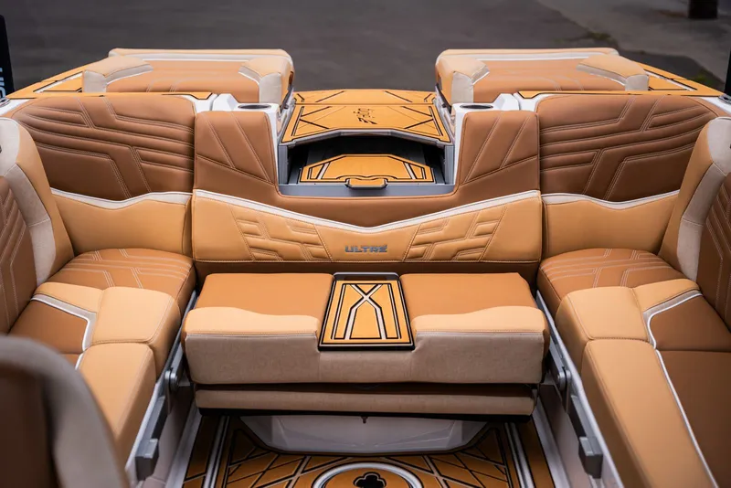Slide: The Image of Luxurious interior of the 2026 Tigé Ultré 25ZX boat. - 17