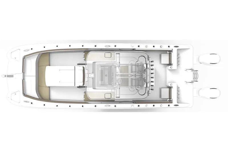 Slide: The Image of Manufacturer Provided Image: Top view of 2026 Twin Vee 280 GFX2 CC boat, showcasing spacious deck layout. - 9