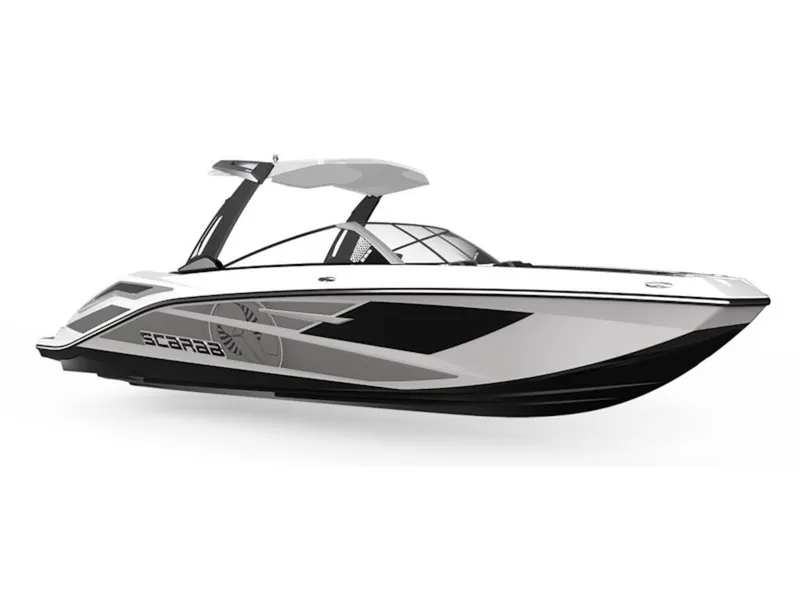 The Image of 2026 Scarab 285 LX boat, sleek design, side view. - 0