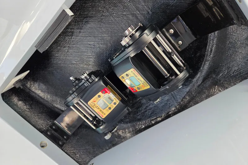 Slide: The Image of 2023 Valhalla Boatworks V-46 fishing reels, mounted and ready for use. - 23