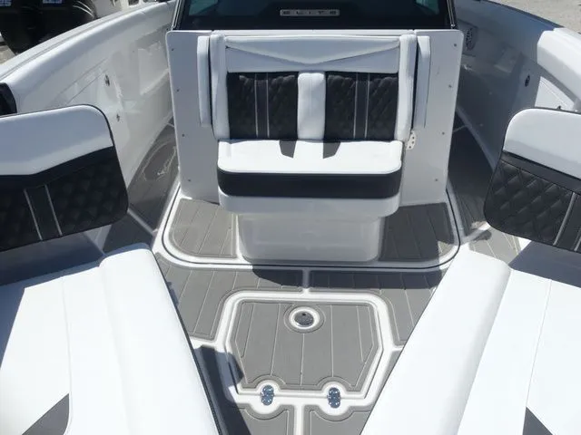 Slide: The Image of Interior of 2026 Monterey Elite 30 OB with luxurious seating. - 22