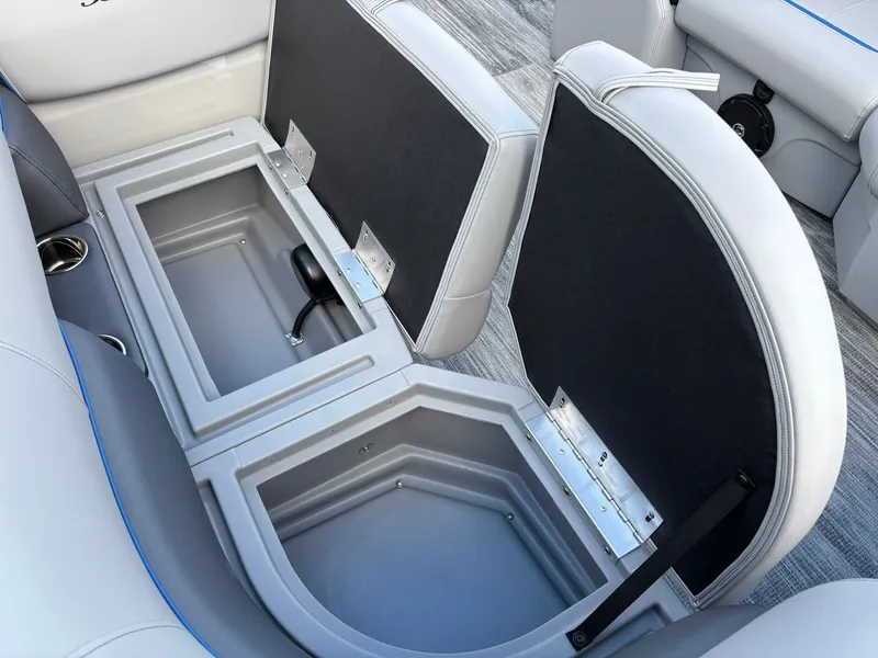 Slide: The Image of Storage compartments in Bentley Pontoons 223 Bolt 2027 pontoon boat. - 10