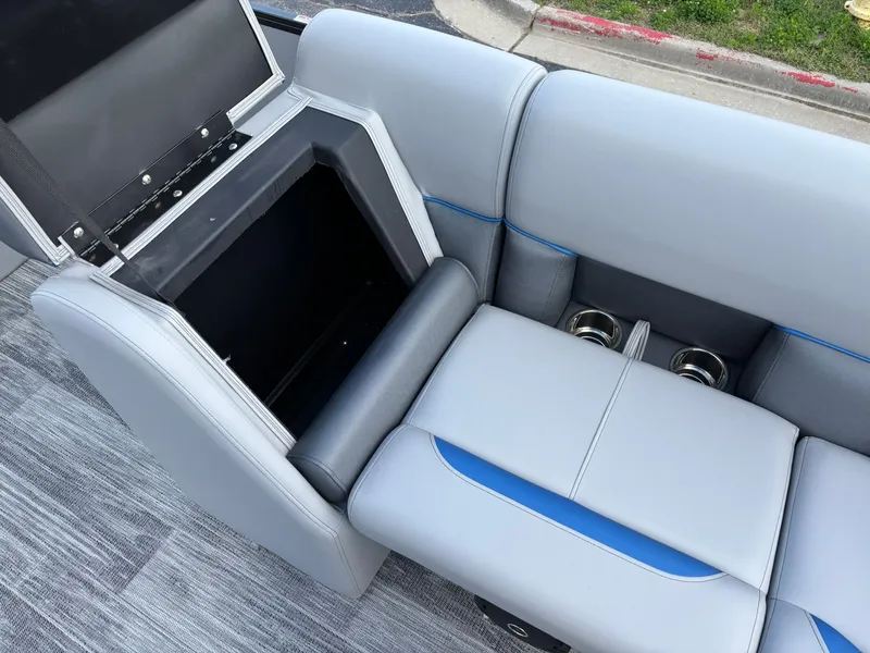 Slide: The Image of Interior of 2027 Bentley Pontoons 223 Bolt with storage and cup holders. - 13