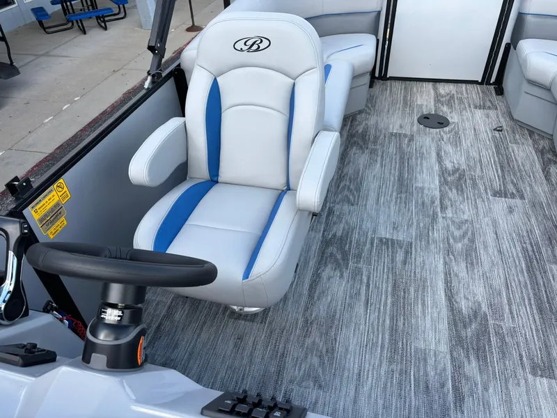 Slide: The Image of Interior of 2027 Bentley Pontoons 223 Bolt with gray flooring. - 22