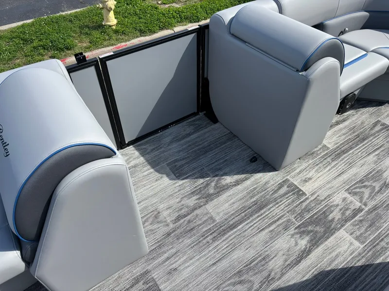 Slide: The Image of Interior of Bentley Pontoons 223 Bolt 2027 with gray seating. - 35