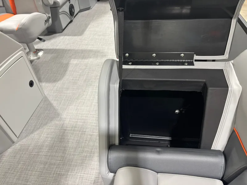 Slide: The Image of Interior of Bentley Pontoons 223 Bolt 2027 with storage compartment. - 14