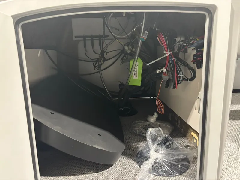 Slide: The Image of Interior view of 2027 Bentley Pontoons 223 Bolt with wiring. - 21