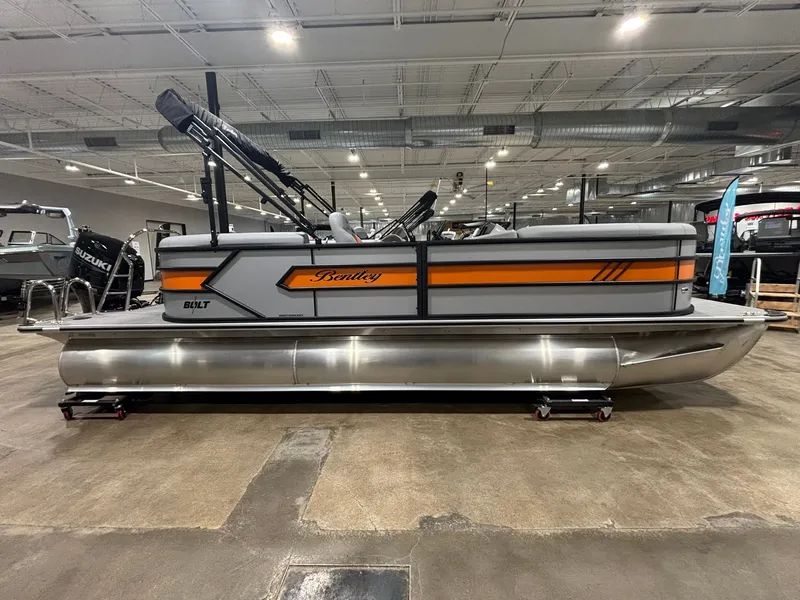 Slide: The Image of 2027 Bentley Pontoons 223 Bolt in showroom. - 5
