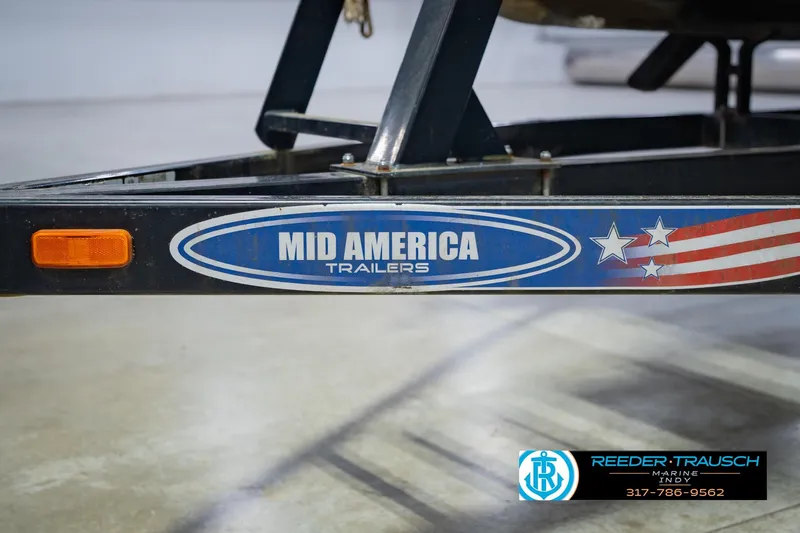 Slide: The Image of Trailer frame with "Mid America Trailers" logo, featuring stars and stripes design. - 45