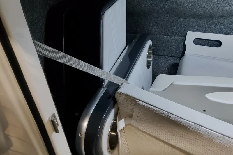 Slide: The Image of Interior view of 2026 Formula 330 Crossover Bowrider OB boat storage compartment. - 40
