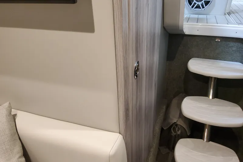 Slide: The Image of Interior of 2026 Formula 330 Crossover Bowrider OB with modern seating and steps. - 52